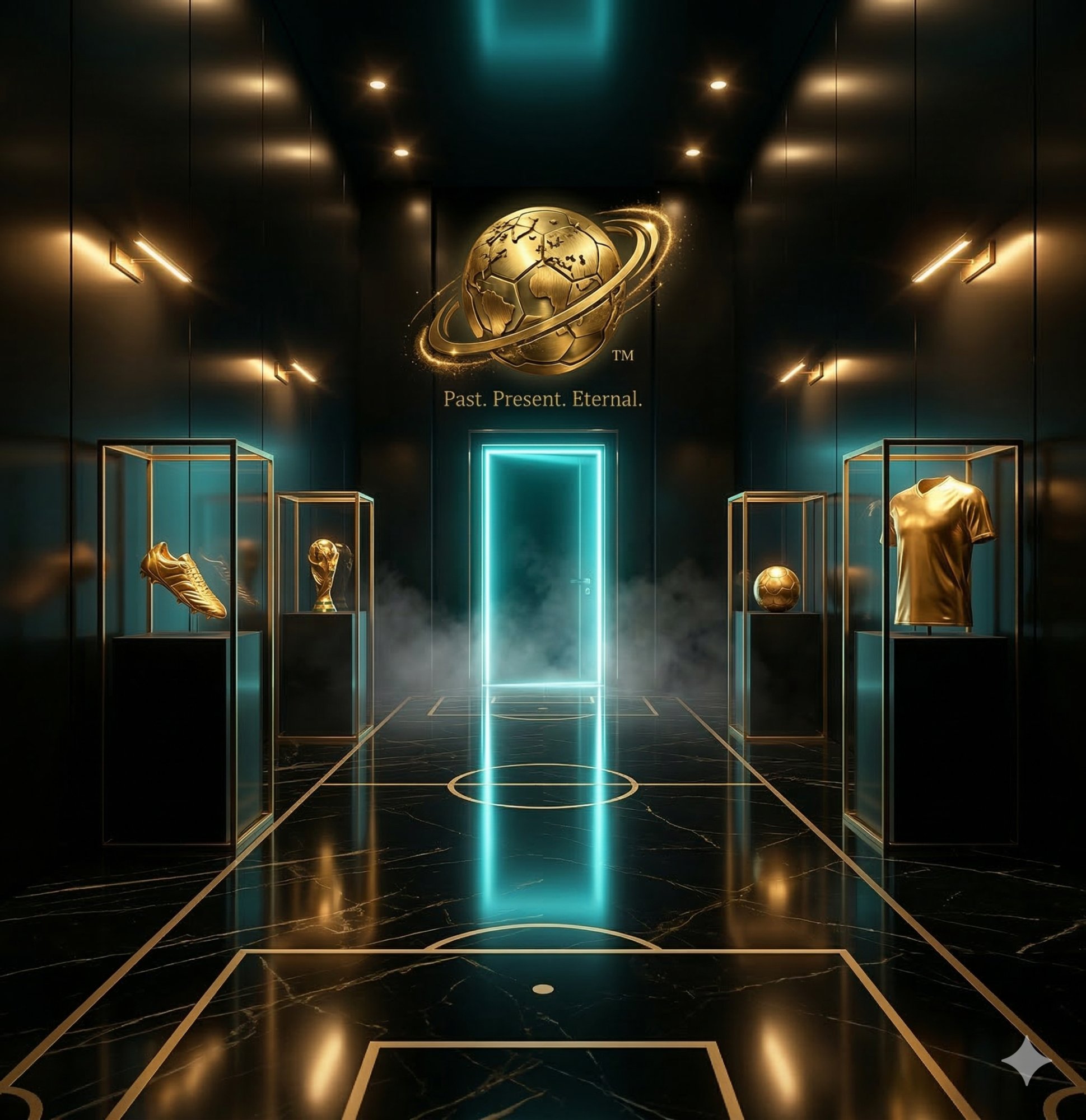 Forever Futbol museum entrance — Past. Present. Eternal.